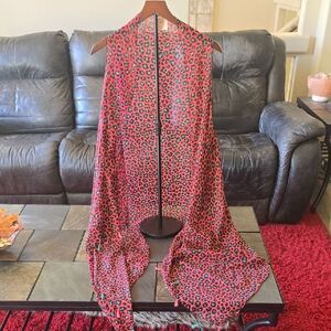 Red And Green Leopard Print Wrap